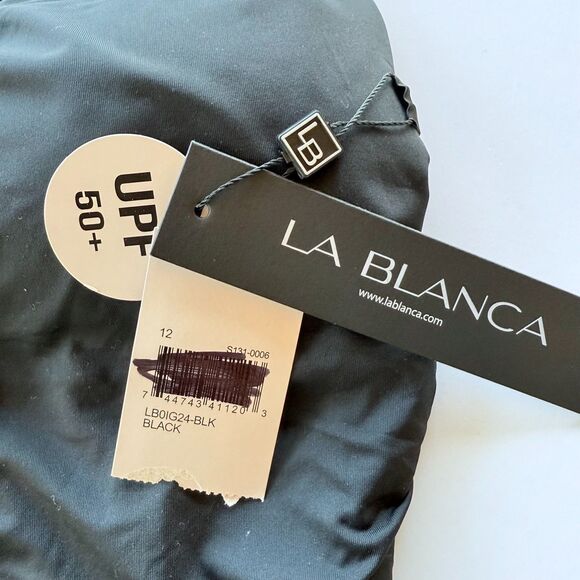 NWT La Blanca Island Goddess Lingerie One Piece in Solid Black Size 12 - Picture 9 of 16